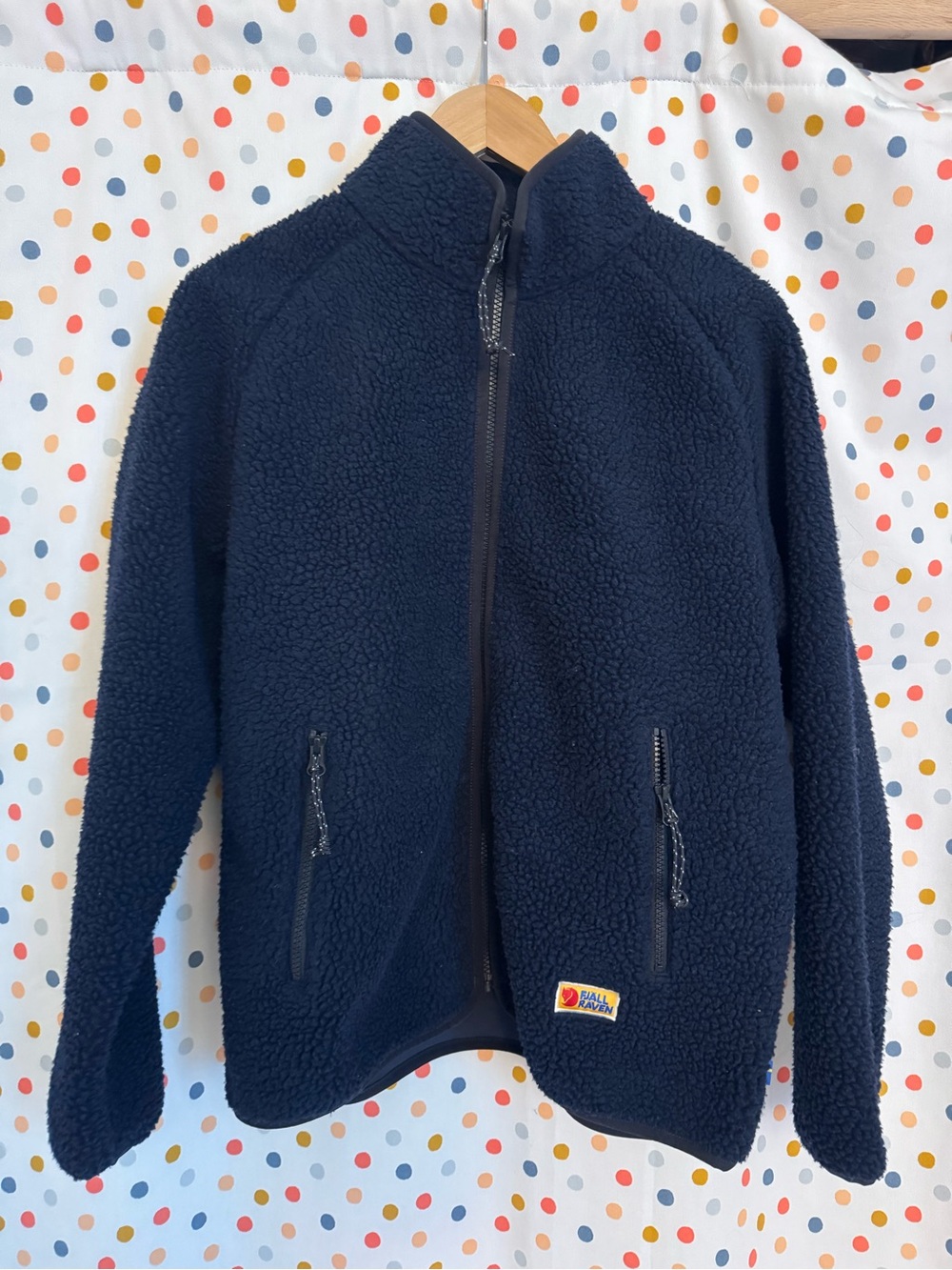 Fjallraven Women’s Vardag Pile Fleece in Blue, Small, Full Zip Sherpa Sweater